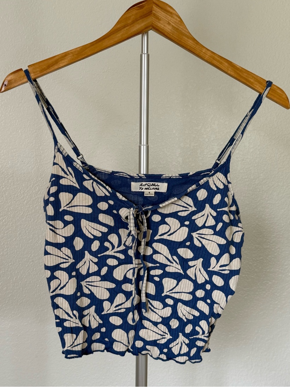 Rip Curl X Ty Williams Navy and Cream Floral Tie-Front Cami